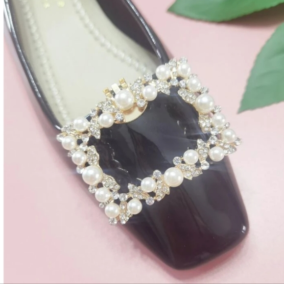 ❤️ 2 SMALL RHINESTONE Accessory Scarf Shoe BELT BUCKLE - Picture 10 of 10